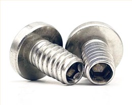 平头机牙螺丝尾部带内六角